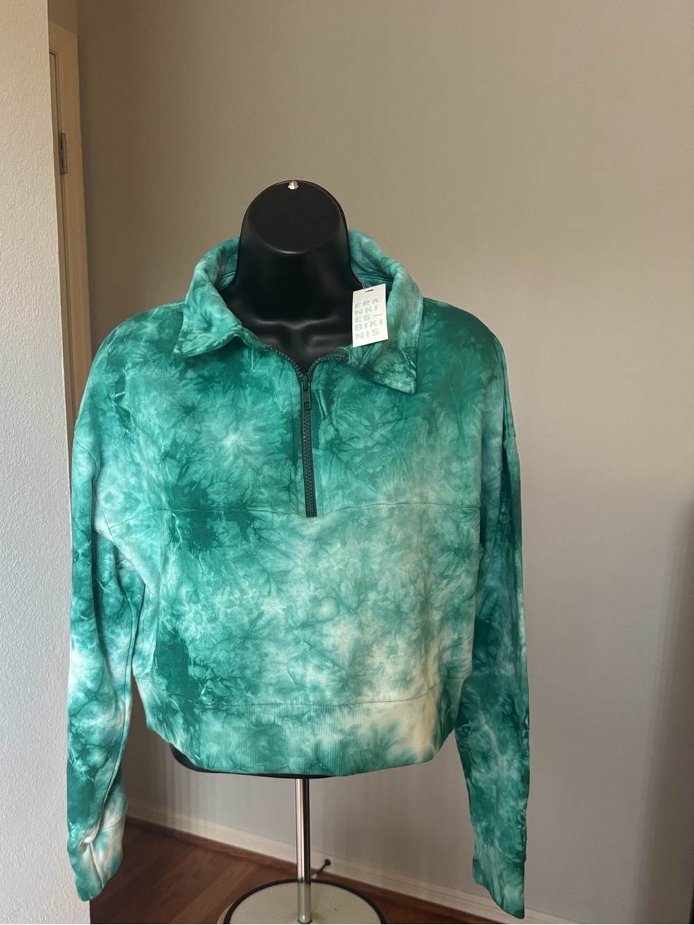 Frankies Bikinis X Revolve Bowie Half Zip Sweatshirt Sz M NWT